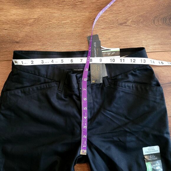 Lee Pants Womens 4 Medium Black Flex Motion Straight Leg Mid Rise Stretch NEW - Picture 6 of 16